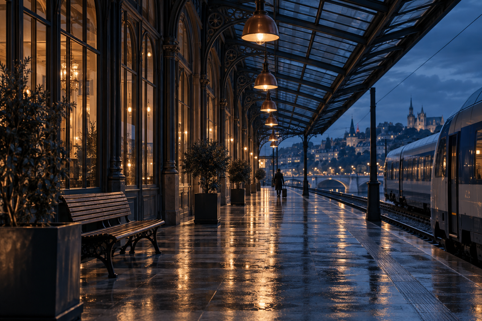 Interprétation visuelle non contractuelle des quais de la Vilaine à Rennes